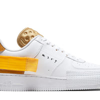 Nike Air Force 1 Type White/Gold Suede-Club Gold-University Gold